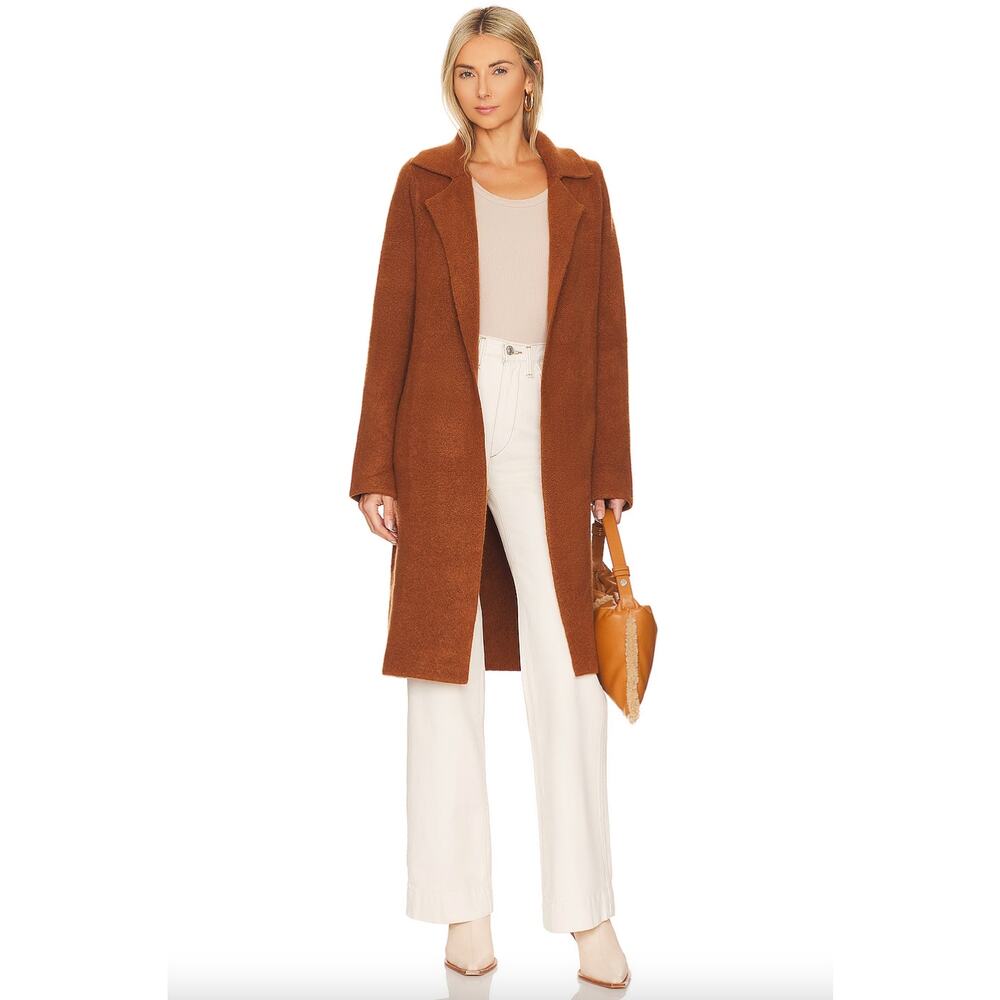 L'ACADEMIE London Long Cardigan Coat - Camel Color - Large